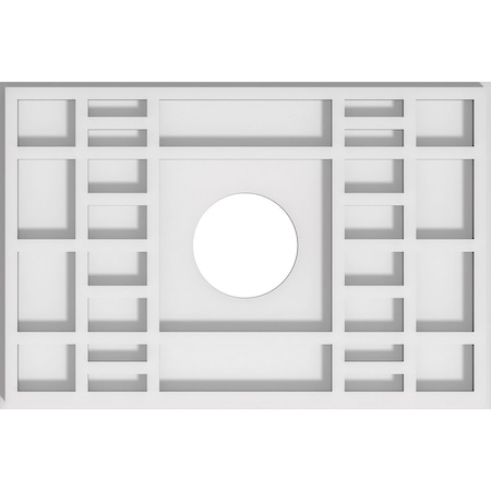 Ekena Millwork Beaux Architectural Grade PVC Ceiling Medallion, 14"W x 9 3/8"H x 3"ID x 4 3/4"C x 1"P, One-Piece CMP14X9BX-03000